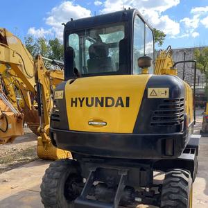 Mini-excavatrice sur pneus Hyundai 60 6T d'occasion à haute efficacité, certification CE EPA, attache rapide, brise-roche, pompe hydraulique KYB - Product Image 3