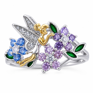 Anello con Ali d'Angelo Colorate per Donne, Gioiello da Dito Creativo in Stile Europeo e Americano - Product Image 1