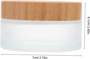 5g 15g 30g 50g 100g 200g Cosmetic Bamboo Lid Glass Jar, 50g Face Cream Frost Glass Jar with Bamboo Lid - Product Image 2