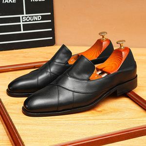 Zapatos formales de hombre de alta gama, cómodos, con cordones, suela antideslizante y diseño con inserciones, para bodas y fiestas. - Product Image 6