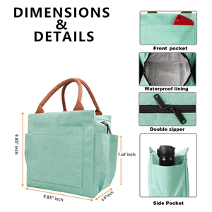 Ensemble de sacs à lunch réutilisables, grande capacité, boîte à lunch isotherme avec compartiments pour le travail et les activités de plein air - Product Image 2