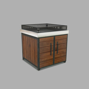 Giá để hàng siêu thị bằng kim loại và gỗ, để trưng bày hoa quả và rau củ - Product Image 4