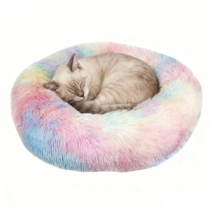 Fabricante al por mayor de cuatro estaciones de lujo suave de felpa de moda para mascotas almohadilla de pila larga redonda gato perro cama - Product Image 4