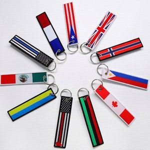 ZXX266 Porte-clés en tissu tissé personnalisé avec logo vierge, style Jet Tag, brodé Anime - Product Image 2