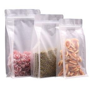 Plastic Zipper Packing Plastic Bags Flat Bottom Gusset Transparent Clear Plastic Packaging Bag With Zipper