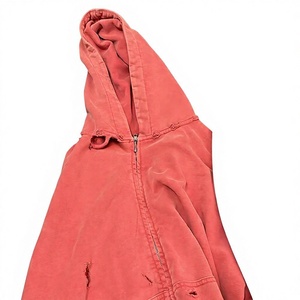 Sweat-shirt à capuche zippé pour homme, couleur unie, coton French Terry, coupe classique, vêtements décontractés d'hiver, design de poche à motif 3D - Product Image 5