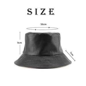 Chapeau Bob Réversible en Cuir Imperméable de Haute Qualité avec Doublure Sherpa Double Face, Chapeau de Pêche Vierge Uni pour la Vente en Gros - Product Image 5