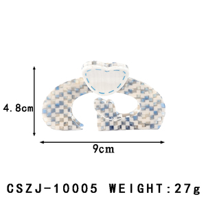 Pinzas para el pelo de acetato cuadrado de 9cm de diseño creativo, pinzas para el pelo huecas en forma de corazón, accesorios para el cabello - Product Image 2