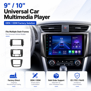 Radio Voiture Android 9 10 Pouces Universelle 1 Din Multimédia Écran Tactile Lecteur Stéréo MP5 Navigation GPS Lecteur <span class=keywords><strong>DVD</strong></span> pour Voiture - Product Image 1