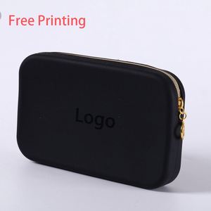 Daily Use Simple Silicone Coin Purse-Zipper Closure Large Capacity Storage <b>Bag</b> for Phone Data Cables Custom Logo Strap Available - Product Image 1