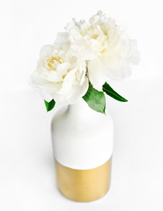 Luxury White and Gold-dipped Bouquet Cylinder Tall Ceramic Hydroponics Flower <strong>Vase</strong> <strong>for</strong> Centerpiece Wedding Decor - Product Image 3