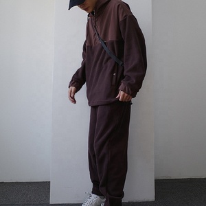 Ensemble de survêtements vintage de haute qualité pour hommes, style streetwear personnalisé, avec surpiqûres de couleur unie, réversible et 100 % coton écologique - Product Image 3