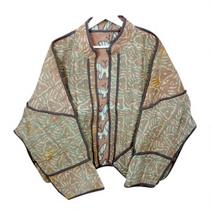 Vintage Women's 100% Cotton Kantha <b>Jacket</b> Handmade Indian Embroidered Bohemian Style Breathable Fashionable Floral <b>Pattern</b> - Product Image 1