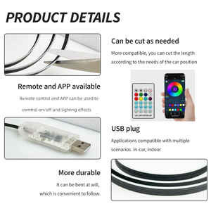 Môi trường xung quanh ánh sáng Kit giao hưởng nội thất xe dòng chảy đuổi theo ánh sáng ứng dụng điều khiển thay đổi bầu không khí ánh sáng cho Tesla mô hình y 3 - Product Image 5