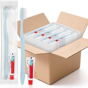 Kit Dental Desechable Económico al por Mayor, Amenidades para Hoteles, Cepillo de Dientes de Felpa de Coral, Suave, Reciclable, Portátil, Color Personalizado - Product Image 1