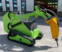 JOVE Mini Skid Steer Front Loader Kapasitas Bucket 0.11m Crawler Loader Mesin Bertenaga Tinggi Berbahan Bakar Bensin Euro5 Garansi 1 Tahun