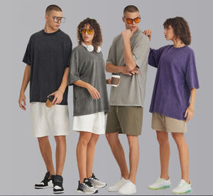 230Gsm เสื้อยืดผ้าฝ้าย100% ของผู้ชาย, เสื้อวินเทจโอเวอร์ไซส์ซักได้ - Product Image 5