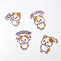 Label anak anjing kustom, pemotong cetakan bahan perlindungan lingkungan PC, stiker kartun lucu tahan air
