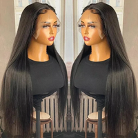 Perruques vietnamiennes brutes de 32 pouces en cheveux humains, Lace Front en gros, 13x6, ultra-lisses, couleur naturelle, perruque frontale HD pour femmes noires