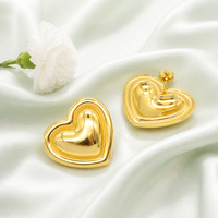 Boucles d'oreilles simples et chics en acier inoxydable, imperméables, résistantes à la transpiration, couleur or, bijoux élégants et tendance pour un usage quotidien