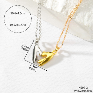 Collar con Colgante Magnético en Forma de Electrocardiograma para Parejas, Cadena para Clavícula Unisex, Estilo para Uso Diario 1 2 3 4 5 6 - Product Image 2
