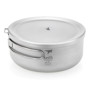 Juego de Tazones de Titanio Apilables Duraderos, Ligeros, de Titanio Puro de Primera Calidad, 1.2L, Color Gris Plateado con Acabado Arenado, Lonchera para Acampar al Aire Libre - Product Image 1