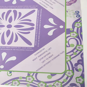 Tapis de sol antidérapants pour <span class=keywords><strong>Mahjong</strong></span> <span class=keywords><strong>en</strong></span> gros, avec motifs violets <span class=keywords><strong>en</strong></span> forme carrée, adaptés aux jeux de <span class=keywords><strong>Mahjong</strong></span>. - Product Image 2