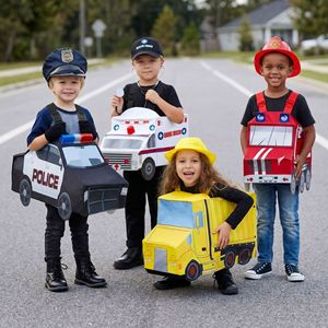 Disfraz Infantil de Coche, Policía, Camión de Bomberos, Vehículo de Ingeniería, Disfraz de Halloween - Product Image 1