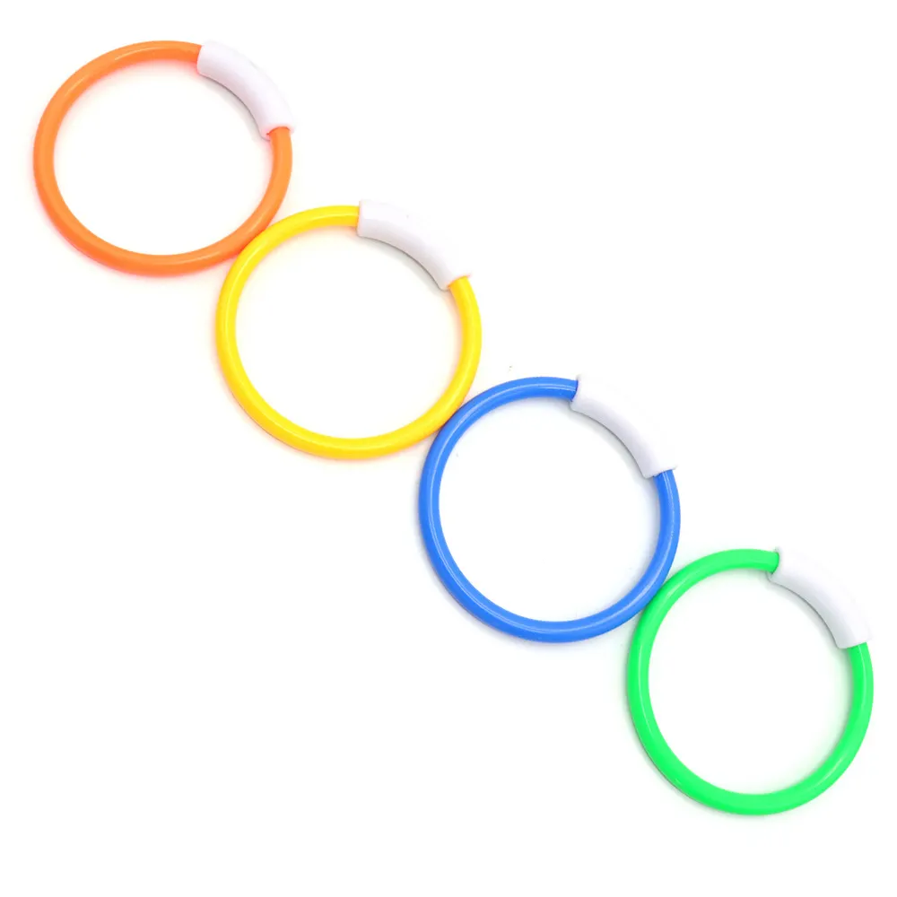 Water Sports Dive Rings Swimming Pool Toy 4 Pcs Plastic Diving Ring Colorful Sinking Pool Rings Fun Underwater Toys