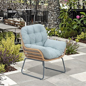 Sofá de jardín individual y moderno, conjunto creativo de sillón perezoso para patio, silla de ratán para Parque, <span class=keywords><strong>Villa</strong></span> y patio, material metálico - Product Image 3