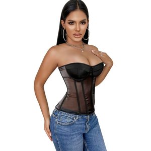 <span class=keywords><strong>Muy</strong></span> Popular ajustable transpirable tela Sexy sujetador negro Bustier corsé para <span class=keywords><strong>mujeres</strong></span> Tops vestido de fiesta - Product Image 6