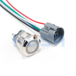 Husa 19mm 12V 24V vòng điện ánh sáng dẫn kim loại đẩy nút chuyển đổi tạm thời latching/tự thiết lập lại IP65 không thấm nước đẩy nút chuyển đổi - Product Image 4