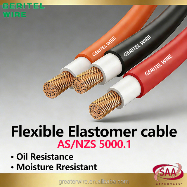 AS/NZS 5000.1 X-HF-110 Flexible Cable Bare Copper Single Core Flex Cable 35mm 50mm 70mm 240mm Elastomer Stranded for Heating