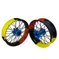 Juego de Ruedas Supermoto KYZ de 17 Pulgadas 3.5 5.0, Llantas de Aluminio Anodizado CNC Azul Claro para Motocicleta Husqvarna TE TC Dirt Bike Motocross 125-501cc