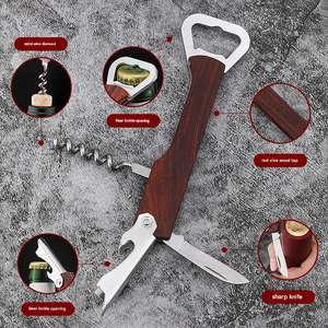 Set di apertura vino rosso Multi-funzionale-Design ippocampo con manico in legno massello, portatile e di fascia alta - Product Image 4