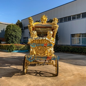 Chariot de balade de luxe moderne, style carrosse de Cendrillon, sculpté sur mesure, six places, quatre roues, pour mariage de princesse - Product Image 6