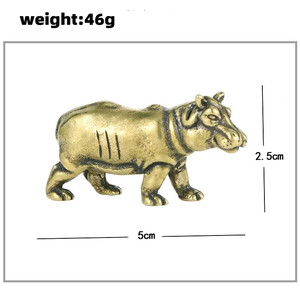 ขายส่งทองเหลืองสัตว์งานฝีมือมินิฮิปโปเครื่องประดับโต๊ะเครื่องประดับ - Product Image 2