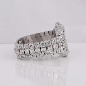 Montre de luxe HipHop en argent sterling avec diamants Moissanite VVS1, cadeau de fiançailles, fabrication indienne, vente en gros directe usine - Product Image 2