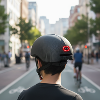 Nueva Gorra de Béisbol con Visera Larga y Moderna, Portátil, Transpirable y Duradera, para Desplazamientos Urbanos, Scooter Eléctrico, Casco de Bicicleta con LED Trasero Integrado