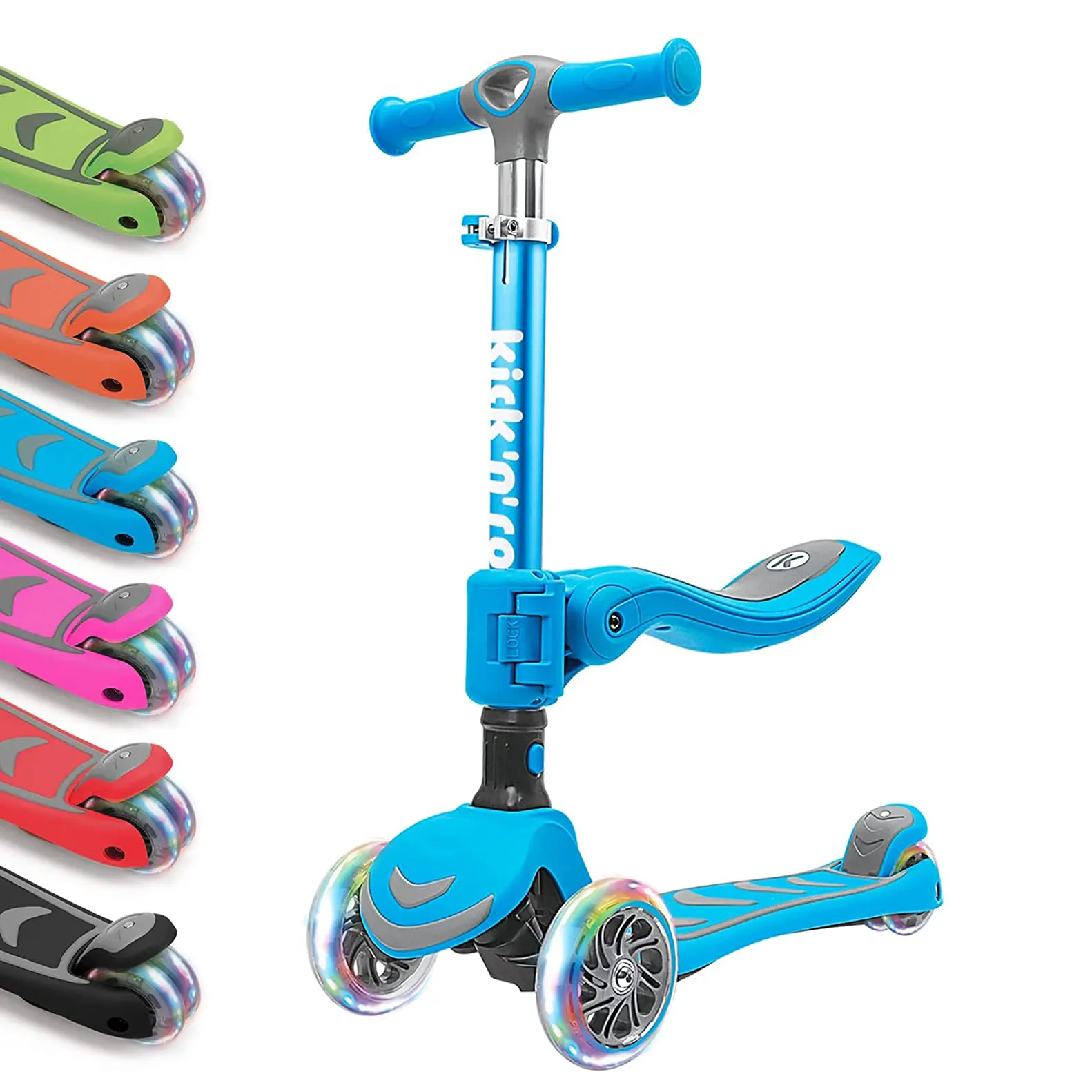 OEM ODM 2 in1 Kinder roller mit Sitz Kinder roller Leucht räder Breites Deck 4 Höhen verstellbar