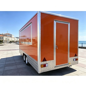 Nouveau camion de restauration mobile rétro en acier inoxydable et fibre de verre, résistant à la rouille, avec brûleur, plaque de cuisson, pour hot-dogs, frites, glaces, utilisation en extérieur - Product Image 4