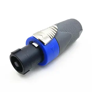 high quality Grey Color 4pin Speaker Male Audio Plug Speakon Connector Adapter