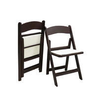 Table et chaises pliantes de jardin en plastique blanc et brun moderne, durables, empilables, pour l'extérieur, les hôtels, les fêtes