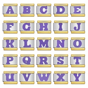 Wholesale Hot Sales Custom 26 English A-Z <b>Letters</b> Italian Charm Link Fit 9mm Stainless Steel Bracelet DIY Making Jewelry Gift - Product Image 2