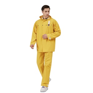 Rain Suit for Men Women <strong>PVC</strong> Industrial Waterproof Rain Gear Heavy Duty 3-Piece Commercial Fishing Rain Jacket Bib Pants Overall - Product Image 6