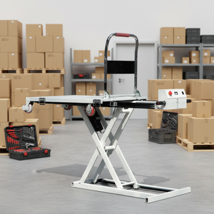 ZLZG 300KG 스틸 시저형 접이식 유압 리프트 트럭 전동 운반 핸드푸시 모바일 2M 플랫폼 높이 2인승 - Product Image 1