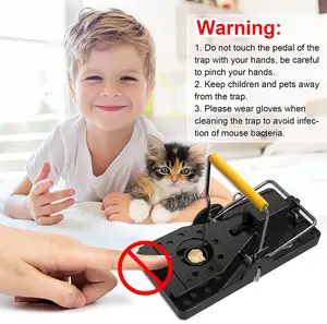 Reusable Pest Control Rat Catch Black Plastic Hamsters Rat Mouse Snap Trap For House Indoor