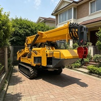 Grue araignée télescopique de 8 tonnes, mini-grue mobile sur chenilles, pour travaux de construction et d'entretien en extérieur et en intérieur
