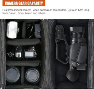 Borsa Professionale Portatile Fosoto per Fotocamera, Borsa a Tracolla per <span class=keywords><strong>Accessori</strong></span> <span class=keywords><strong>Canon</strong></span>, Sony A6000, A7 Iii, Nikon, Instax, Powershot - Product Image 6
