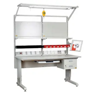 Leenol Assembly Line Inspection Work Table Adjustable ESD Wooden Workbench